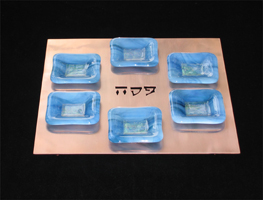 Copper and Glass seder Plate